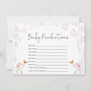 Invitation Baby Predictions Baby shower Toile rose Jeu
