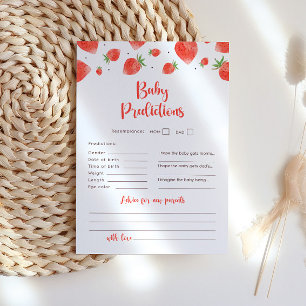 Invitation Baby Predictions Card Berry Sweet Baby shower Jeu