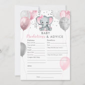 Invitation Baby Predictions Girl Elephant Douche Jeu (Devant)