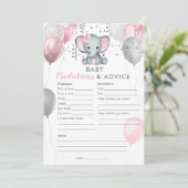 Invitation Baby Predictions Girl Elephant Douche Jeu (Debout devant)