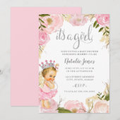 Invitation Baby Princess C'est un Baby shower rose fille (Devant / Derrière)