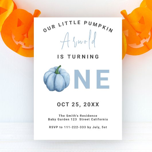 Invitation Baby Pumpkin 1ère fête d'anniversaire