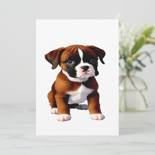 Invitation Baby Pup Boxer en attente Traitements (Debout devant)