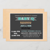 Invitation BaBy Q Baby shower (Devant / Derrière)