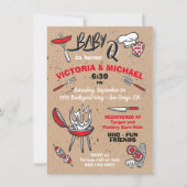 Invitation Baby Q Barbecue Douche Party (Devant)