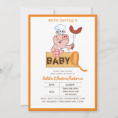 Invitation Baby-Q BBQ Cute Cochon Chef Moderne Garçon Fille (Devant)
