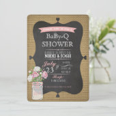 Invitation BaBy-Q Douche Burlap Mason Jar Chalkboard Invitati (Debout devant)