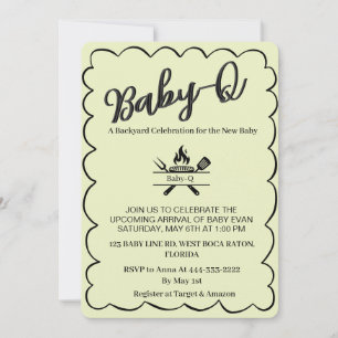 Invitation Baby-Q Fête de bébé dans le jardin BBQ Bébé
