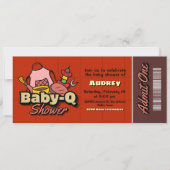Invitation Baby-Q Shower - Barbeque Ticket (Devant)