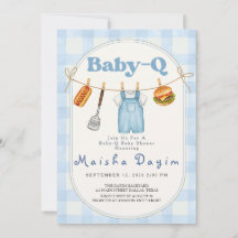 Baby-Q Tenue de ligne de linge en vichy bleu Baby