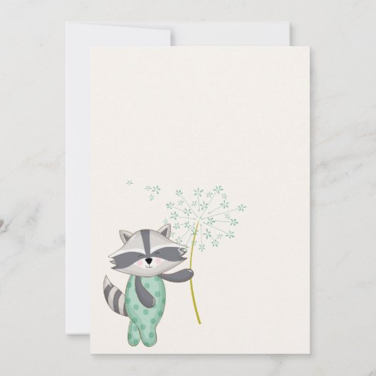 Invitation Baby Raccoon Bundle Offre spéciale Douche (Dos)