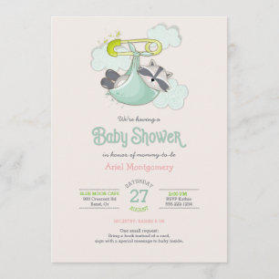 Invitation Baby Raccoon Bundle Offre spéciale Douche