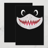 Invitation Baby Shark Halloween - Cadeaux Requins Mignons (Devant / Derrière)