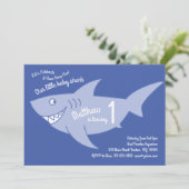 Invitation Baby Shark Ocean Animals 1er Anniversaire Invitati (Debout devant)
