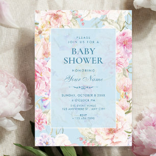 Invitation Baby-shopping esthétique floral