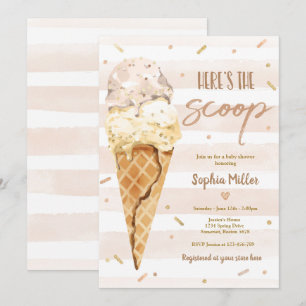 Invitation Baby-Shopping Glace Voici La Crème Baby Shower