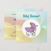 Invitation Baby-Shopping Pastel (Devant / Derrière)