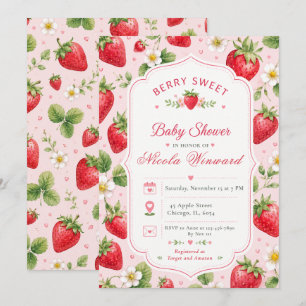 Invitation Baby-Shopping sucré aux fruits rouges