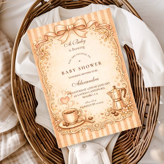 Invitation Baby-Shour Café Rustique