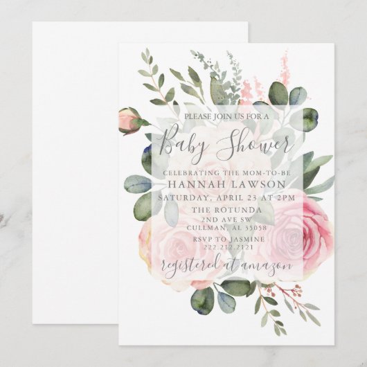 Invitation baby shower (Devant / Derrière)