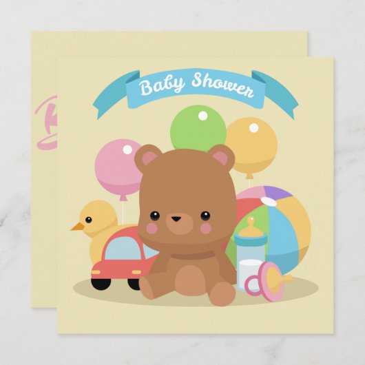 Invitation baby shower (Devant / Derrière)