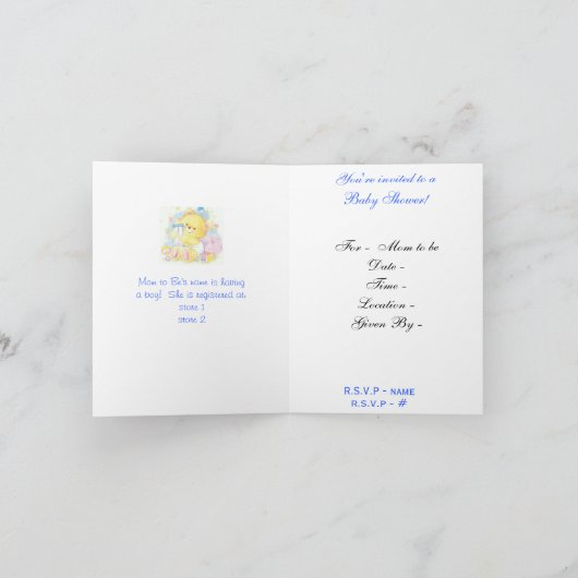 invitation baby shower (Intérieur)