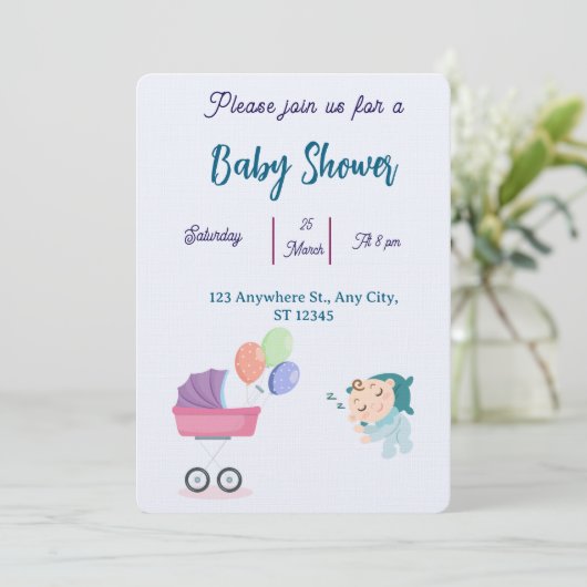 Invitation baby shower (Debout devant)