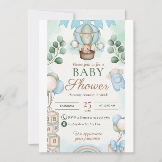 Invitation Baby shower (Devant)