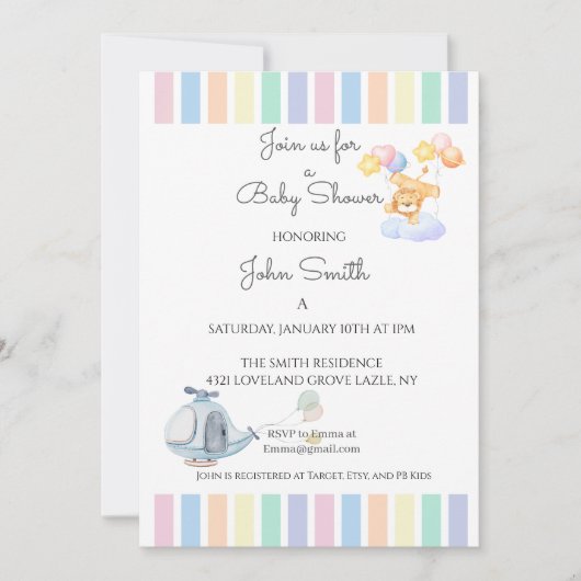 INVITATION BABY SHOWER (Devant)