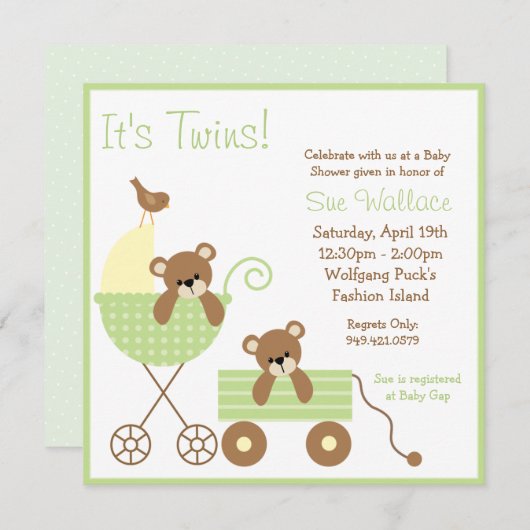 Invitation Baby shower (Devant / Derrière)