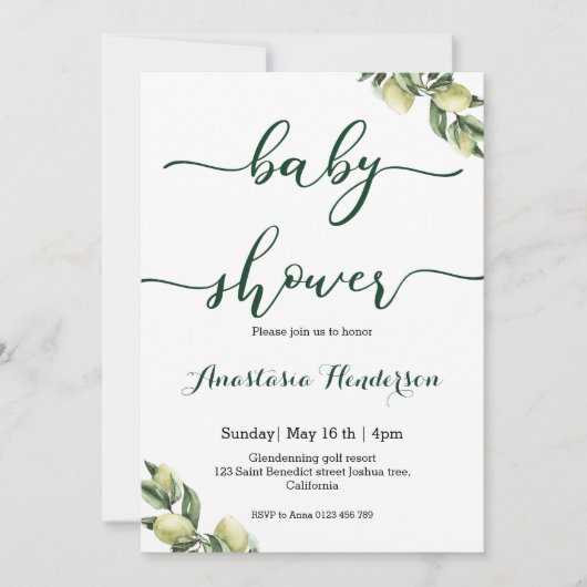 Invitation baby shower (Devant)