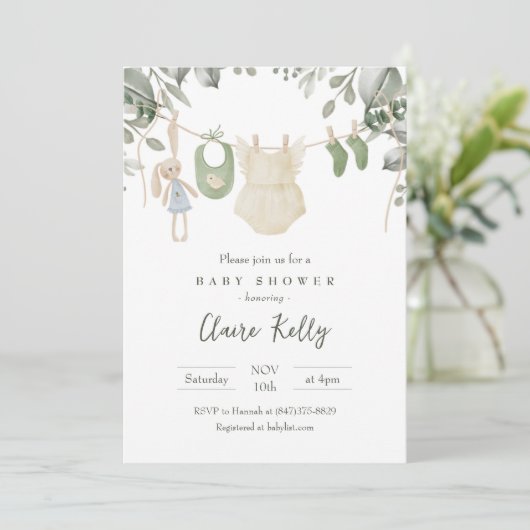 Invitation baby shower (Debout devant)