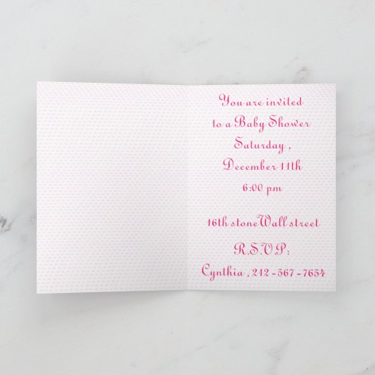 Invitation baby shower (Intérieur)