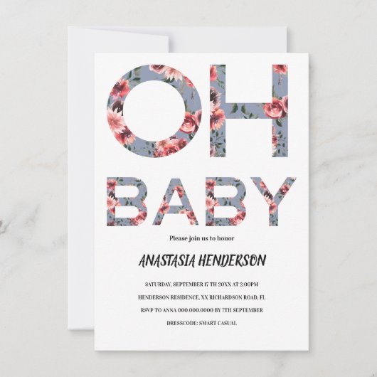Invitation baby shower. (Devant)