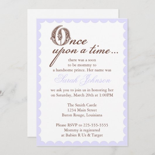 Invitation Baby shower (Devant / Derrière)