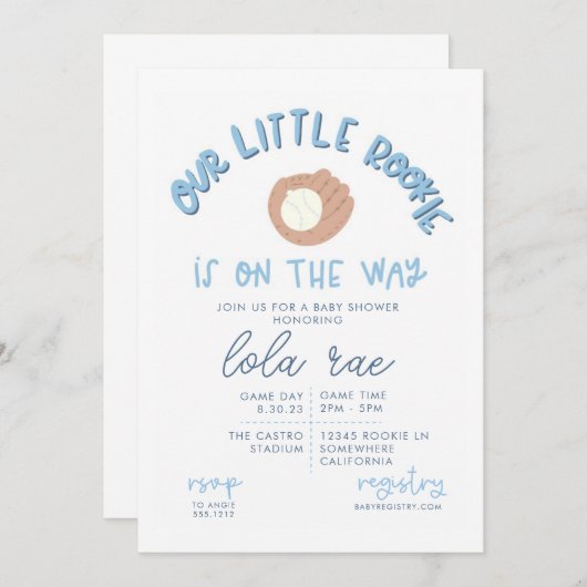 INVITATION baby shower (Devant / Derrière)