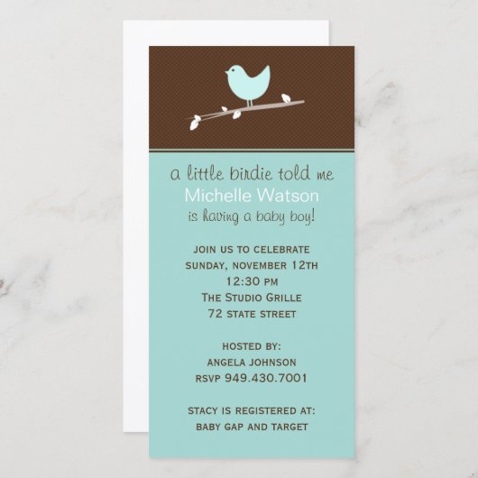 Invitation baby shower (Devant / Derrière)