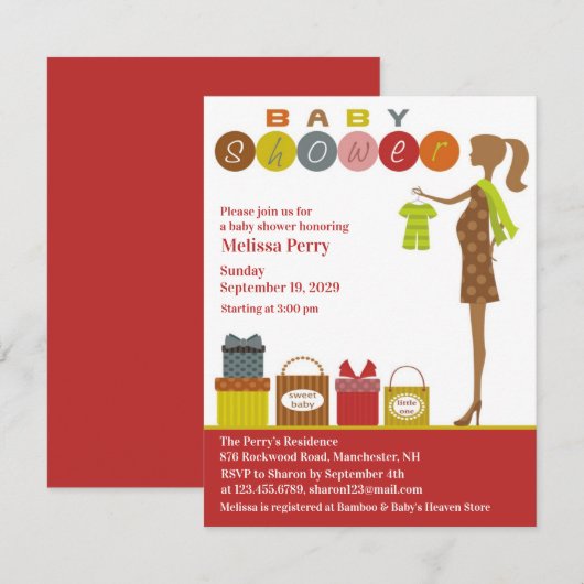 Invitation baby shower (Devant / Derrière)