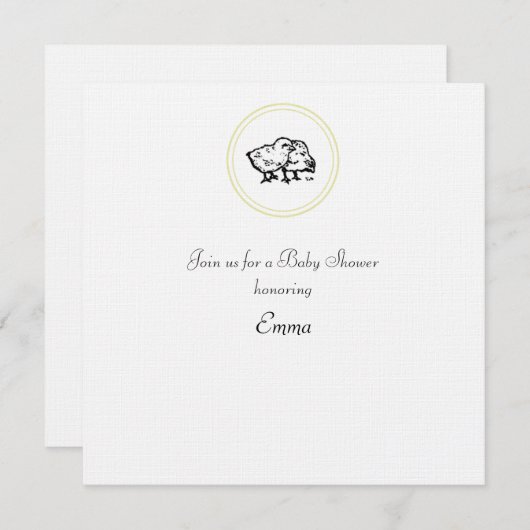 invitation baby shower (Devant / Derrière)