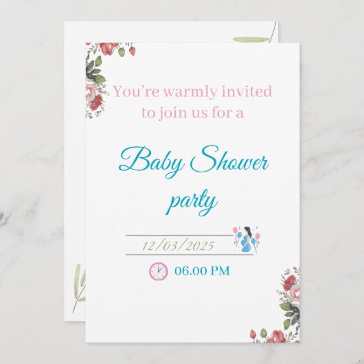 INVITATION BABY SHOWER (Devant / Derrière)
