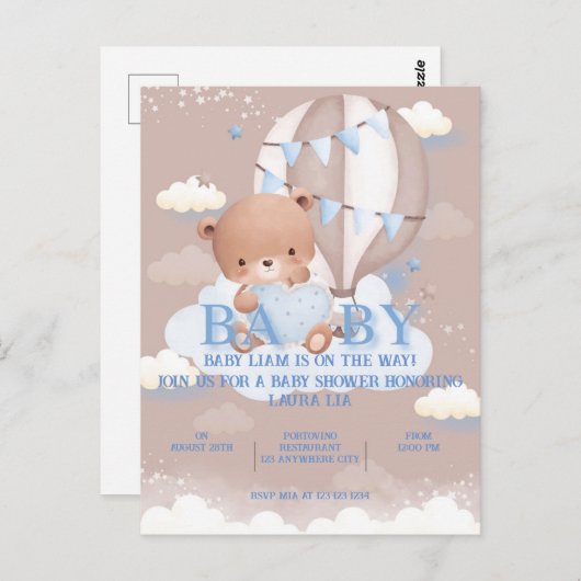Invitation baby shower (Devant / Derrière)