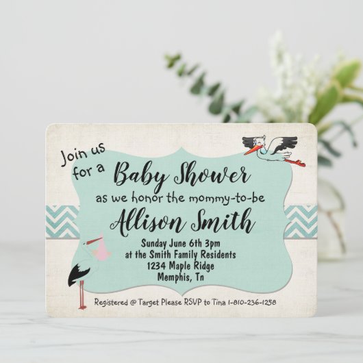 Invitation Baby shower (Debout devant)