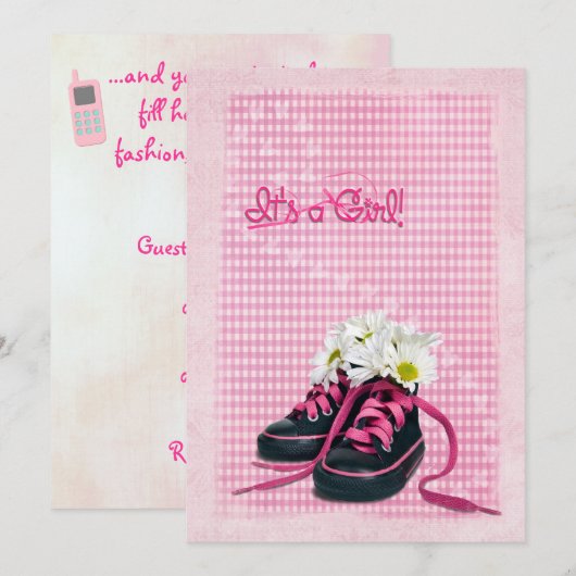 Invitation Baby shower (Devant / Derrière)