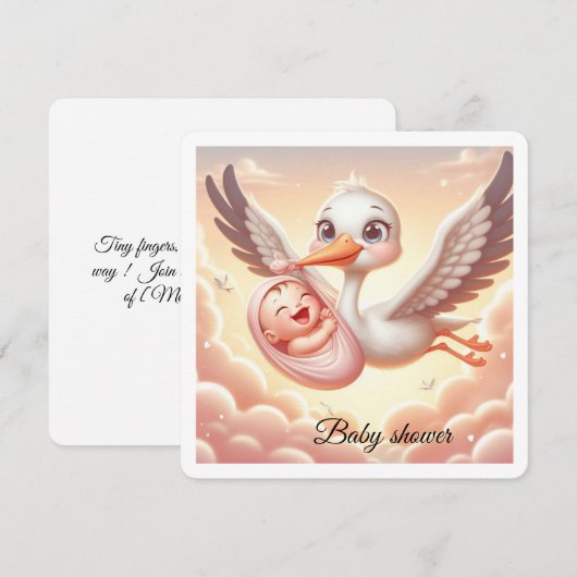 Invitation baby shower (Devant / Derrière)