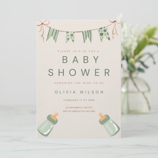 Invitation Baby shower (Debout devant)