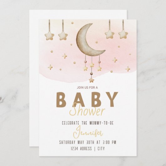 Invitation Baby shower (Devant / Derrière)