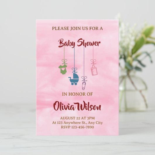 Invitation baby shower (Debout devant)
