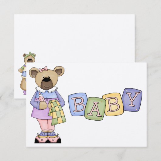 Invitation baby shower (Devant / Derrière)