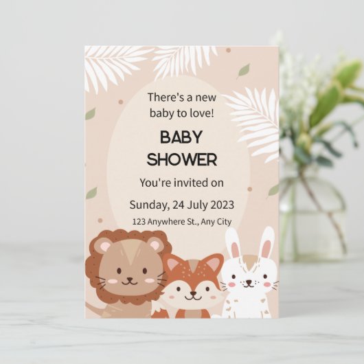Invitation baby shower (Debout devant)