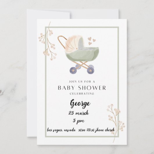 Invitation baby shower (Devant)